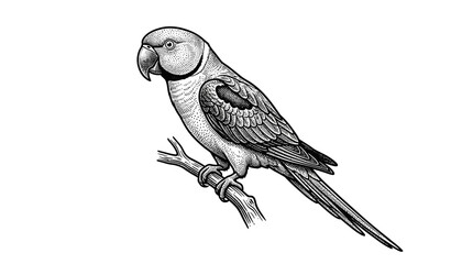 Detailed illustration of a parrot bird. © Ali