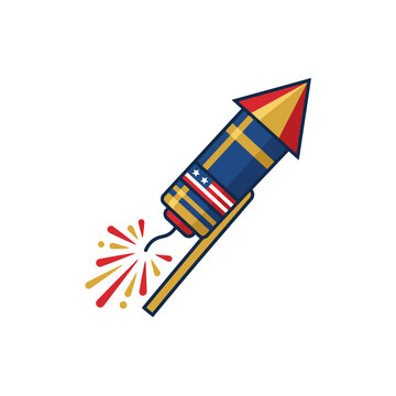 Patriotic firework rocket illustration for Independence Day