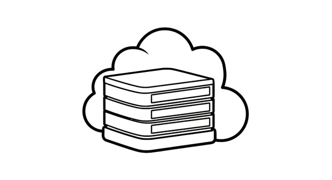Cloud server stack icon representing data storage and digital infrastructure