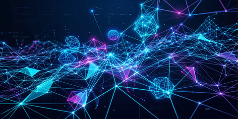 Abstract Blue Futuristic Energy Background with Glowing Light Waves, Star Explosion Effects and Digital Technology Lines for Space Design and Modern Science Artwork © YEASMIN
