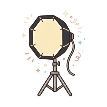 Photography studio softbox light on tripod stand illustration