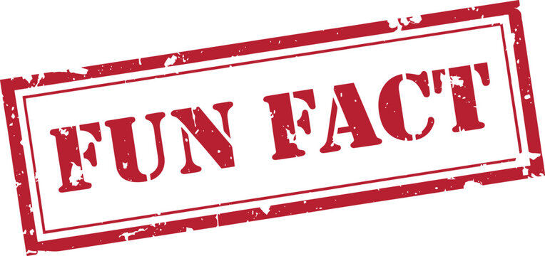 Fun fact red ink rubber stamp graphic on white background