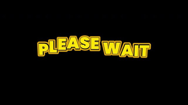 4K Please Wait Rotational 3D Flip Text Animation Alpha Channel