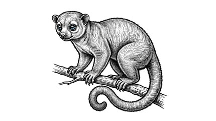 Detailed drawing of a small lemur. © Eni