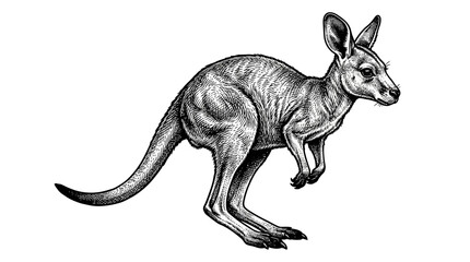 Kangaroo standing on its hind legs. © Eni