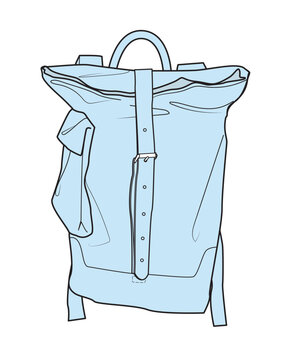 Climbing backpack mockup template vector illustration.