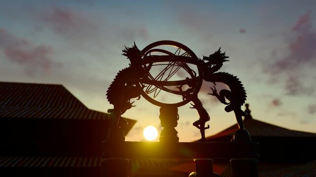 Ancient Chinese astronomical armillary sphere(3D software Lumion makes non-AI)
