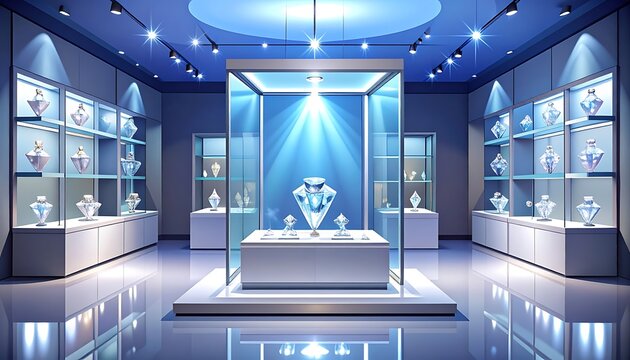 Luxury Jewelry Store Display Interior Design.