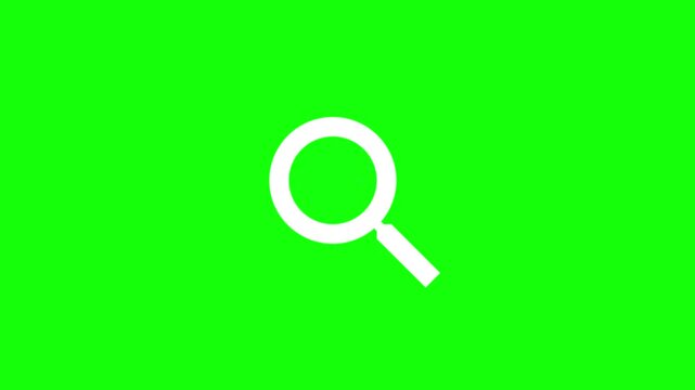 Animated Search Icon with Green Screen Chroma Key User Interface Motion Graphics 4K
