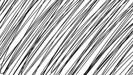 Fototapeta premium 細字のボールペンで画面を乱雑に斜めに塗り潰した手描きイラスト。モノクロの落書き背景素材