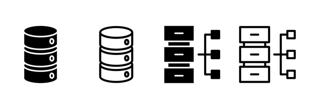 Database icon symbol for apps and websites. database sign and symbol
