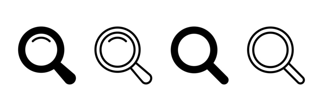Search icon symbol for apps and websites. search magnifying glass sign and symbol