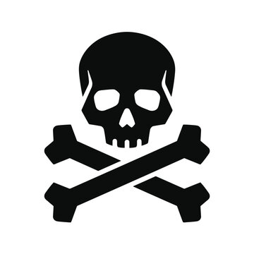 Skull and crossbones symbol, hazard warning, danger sign, poison alert, piracy icon
