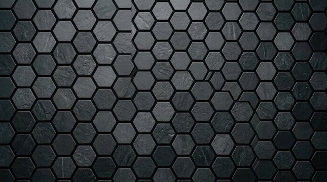 Dark grey honeycomb hexagonal grid pattern texture