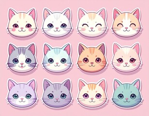 Fototapeta premium Dog and cat cute stickers
