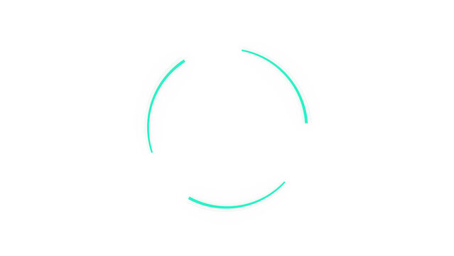 Glowing lines circle arc outline loading spinner design