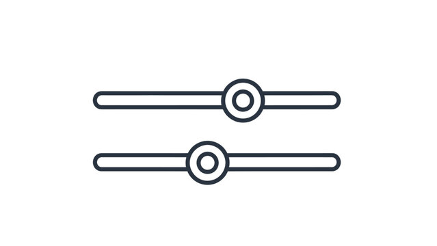 Two horizontal sliders with circular knobs, representing controls