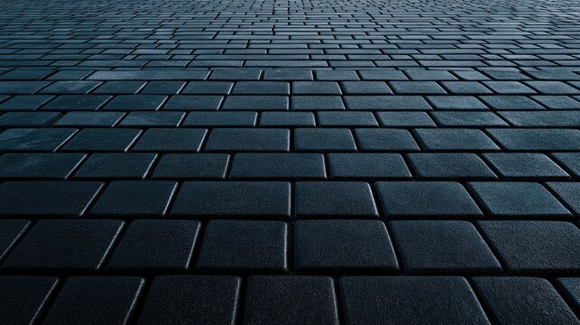Wet Dark Paving Stones Texture Perspective View