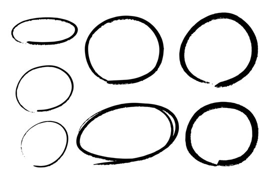 手書きの丸セット　黒