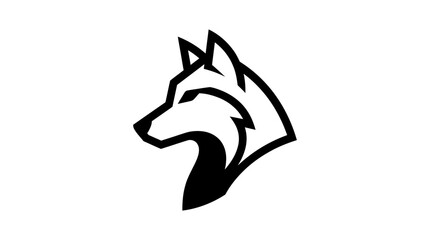 Stylized Wolf Head Silhouette Logo Design. © cuan