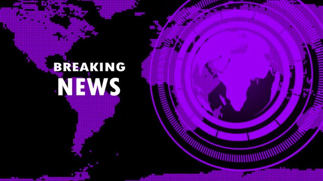 "Professional Breaking News broadcast animation featuring a bold BREAKING NEWS title....