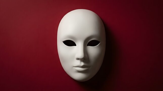 Elegant white mask for happy halloween dramatic costume and masquerade party prop