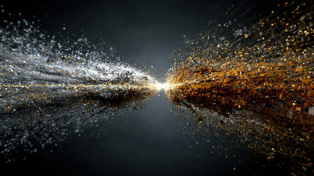 Divergence - Abstract forms splitting conceptual separation visual spreading dynamic energy expansion minimalistic composition expressive symbolic differentiation