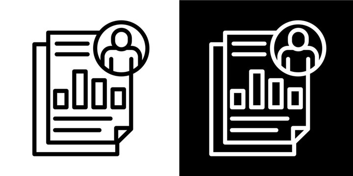 User Data Report Icon Set White Style Collection