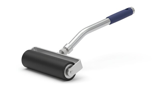 Brayer Roller for Printmaking and Crafting with Blue Handle.