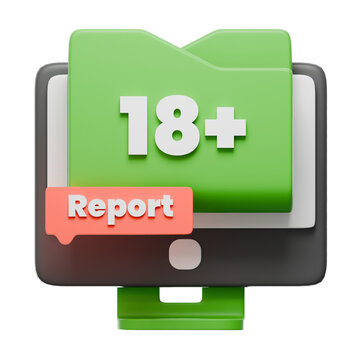 3D Icon for Reporting Inappropriate Online Content