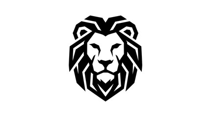 Geometric Lion Head Silhouette Logo Design. © dimas