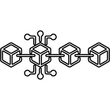 Blockchain Network Concept With Linked Cubes And Nodes Representing Decentralized Digital Ledger Technology
