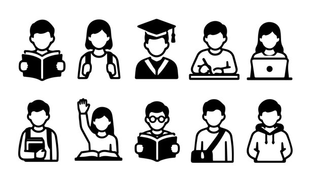 student icons bold vector