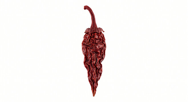 Dried spicy pepper pod on transparent background