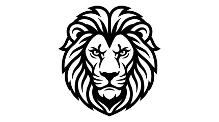 Fototapeta premium Majestic lion head portrait illustration isolated on white background for brand identity.