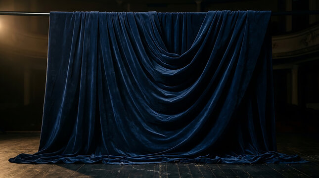 Deep Blue Velvet Curtain Texture Background texture