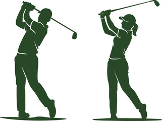 Naklejka premium Couple Golf Adobe Illustrator Artwork