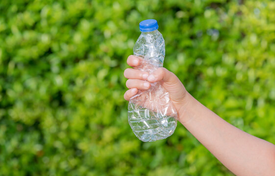 Plastic bottles waiting to be taken to recycle.