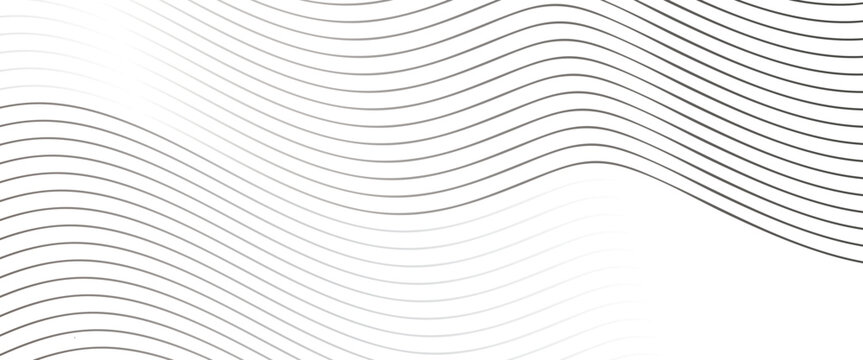 Flowing parallel lines creating a wave pattern on a white background with gradient effect abstract