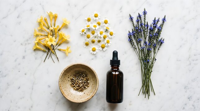 Yellow Jessamine, Feverfew & Blue Vervain Bundle &mdash; Nervous Tension Relief Wellness Photography