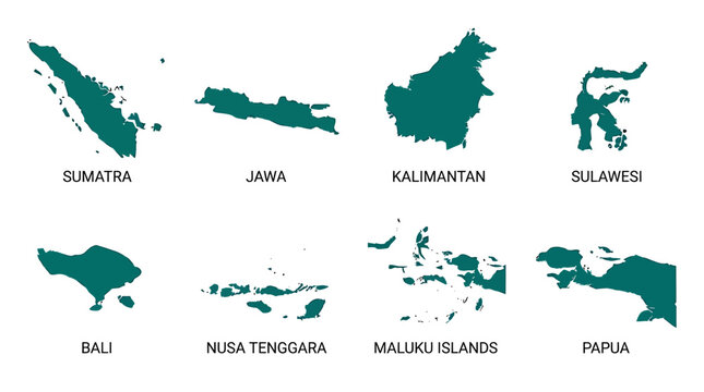A map illustration shows geographical regions of Indonesia islands