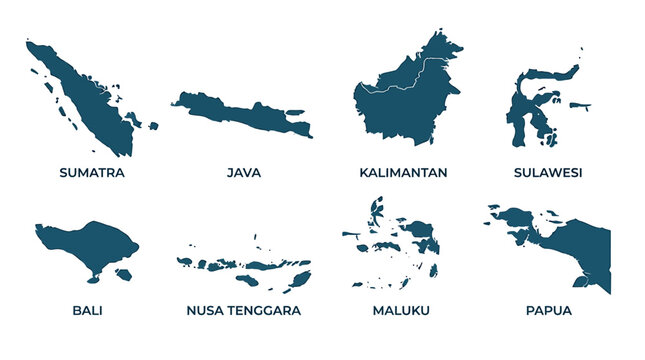 A map illustration displays various regions of Indonesia including Sumatra, Java, Kalimantan, Sulawesi, Bali, Nusa Tenggara, Maluku, and Papua.