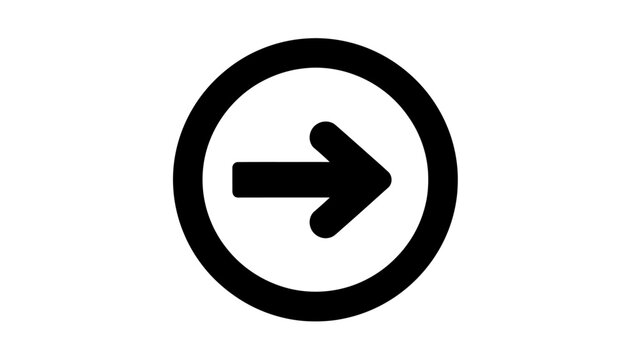 Simple black arrow pointing right within a circle