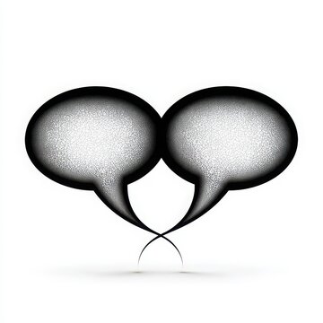 Double Speech Bubbles Symbolizing Communication and Dialogue Exchange