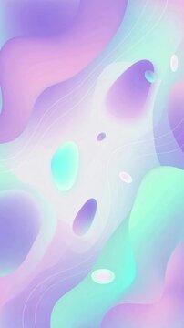 Abstract vertical wallpaper with pastel fluid waves in purple and teal gradients for modern graphic design