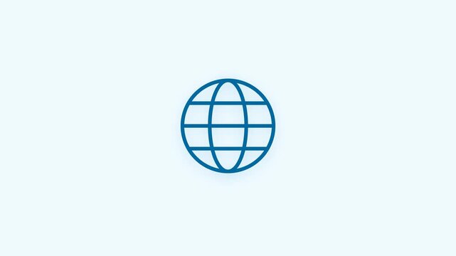 Location Pin Globe Network Icons Flat Animation Light Background