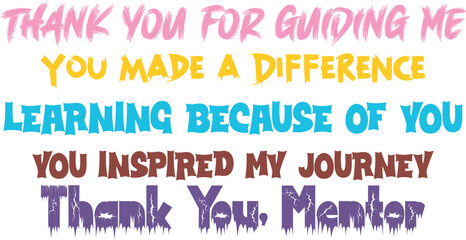 Thank you for guiding me appreciation graphic for mentor with guidance, inspired