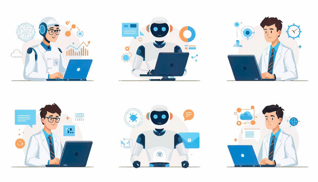 Medical professional analyzing healthcare data with digital technology. Modern medicine concept showing electronic records, smart systems, health innovation, research, diagnosis