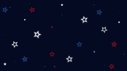 Fototapeta premium Patriotic Red White and Blue Stars Pattern on Navy Blue Background