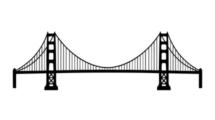 Fototapeta premium Golden Gate Bridge silhouette illustration on white background